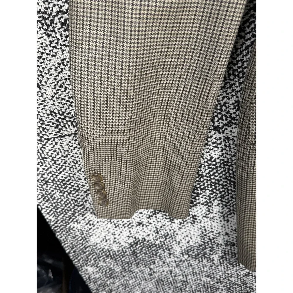 Chaps Blazer Mens 42L 52% Silk/‎ 48 % Wool Houndstooth